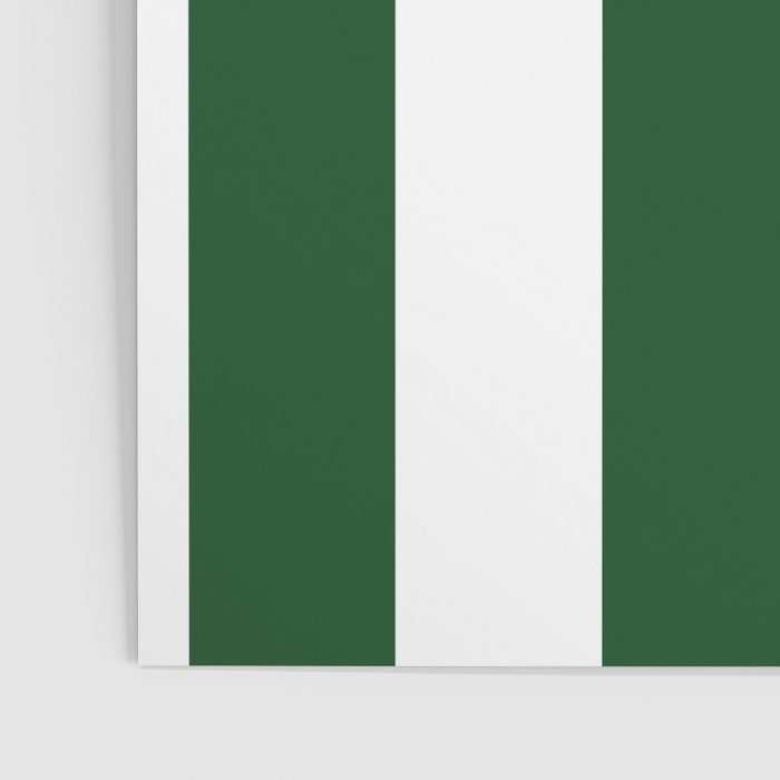 Jumbo Forest Green and White Rustic Vertical Cabana Stripes Poster Gallery Image 3