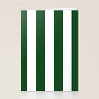 Jumbo Forest Green and White Rustic Vertical Cabana Stripes Stationery Card Gallery Image 2