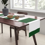 Jumbo Forest Green and White Rustic Vertical Cabana Stripes Table Runner Gallery Image 2