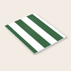 Jumbo Forest Green and White Rustic Vertical Cabana Stripes Notebook Gallery Image 3
