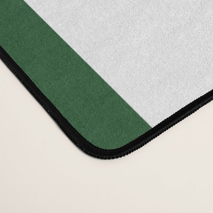 Jumbo Forest Green and White Rustic Vertical Cabana Stripes Desk Mat Gallery Image 4