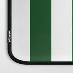 Jumbo Forest Green and White Rustic Vertical Cabana Stripes Laptop Sleeve Gallery Image 3
