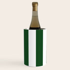Jumbo Forest Green and White Rustic Vertical Cabana Stripes Wine Chiller Gallery Image 3