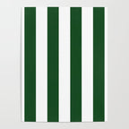 Jumbo Forest Green and White Rustic Vertical Cabana Stripes Poster Gallery Image 4