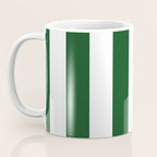 Jumbo Forest Green and White Rustic Vertical Cabana Stripes Coffee Mug Gallery Image 3