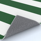 Jumbo Forest Green and White Rustic Vertical Cabana Stripes Rug Gallery Image 4