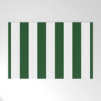 Jumbo Forest Green and White Rustic Vertical Cabana Stripes Welcome Mat Gallery Image 1