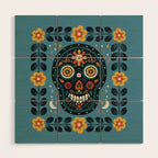 Happy Haunting | Day of Dead Skull Wood Wall Art Gallery Image 1