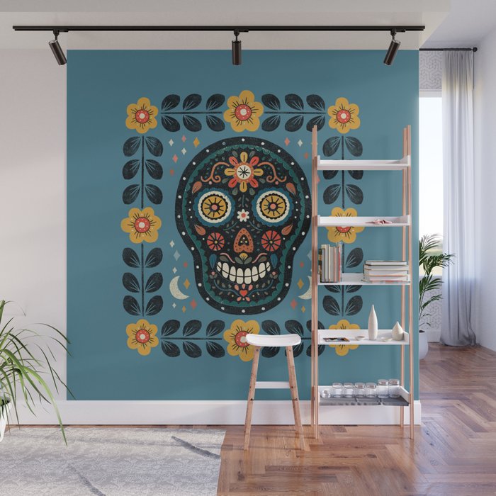 Happy Haunting | Day of Dead Skull Wall Mural Gallery Image 1