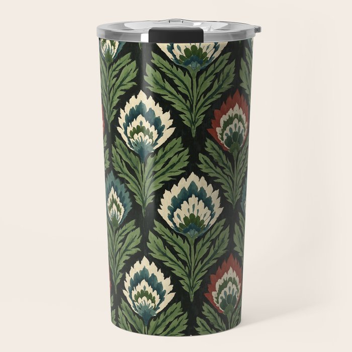 Vintage Floral Tapestry Pattern Travel Mug Gallery Image 1