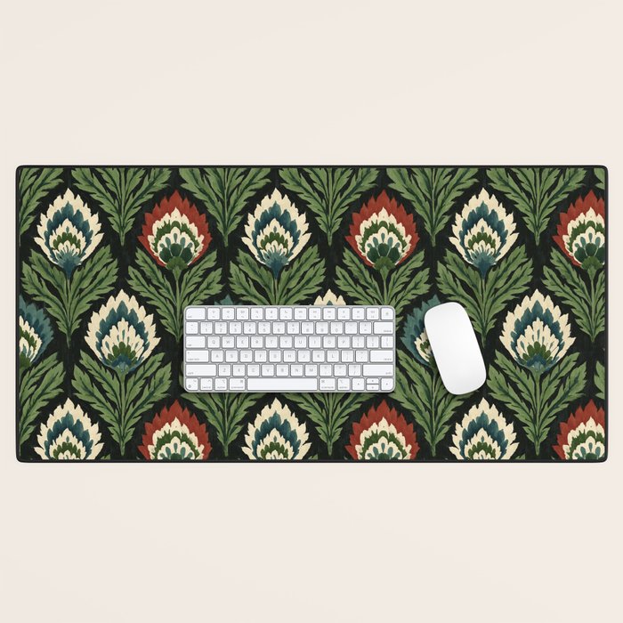 Vintage Floral Tapestry Pattern Desk Mat Gallery Image 1