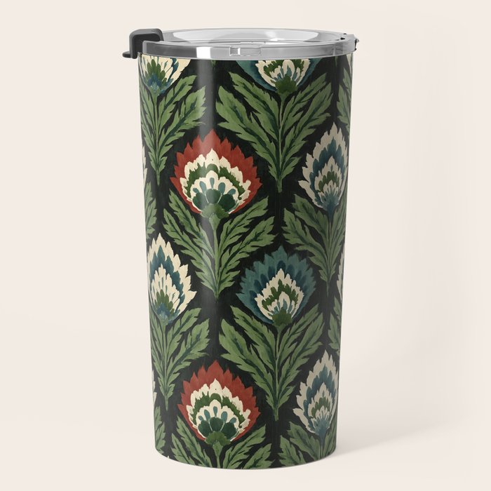 Vintage Floral Tapestry Pattern Travel Mug Gallery Image 3