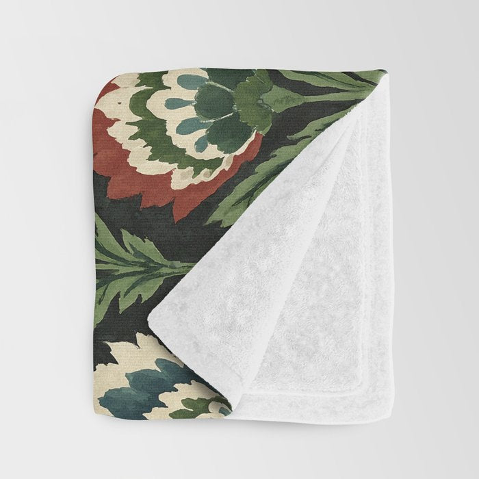 Vintage Floral Tapestry Pattern Throw Blanket Gallery Image 3