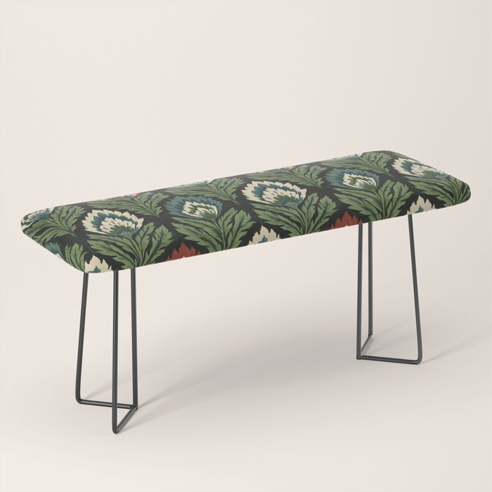 Vintage Floral Tapestry Pattern Bench Gallery Image 1