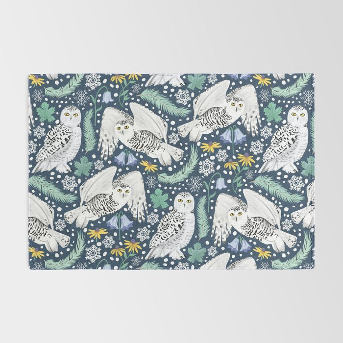 Snowy Owls on a Snowy Eve Rug Gallery Image 2