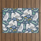 Snowy Owls on a Snowy Eve Outdoor Rug Gallery Image 1