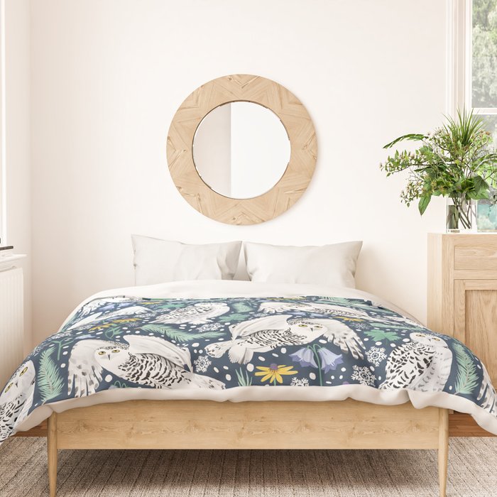 Snowy Owls on a Snowy Eve Duvet Cover Gallery Image 3