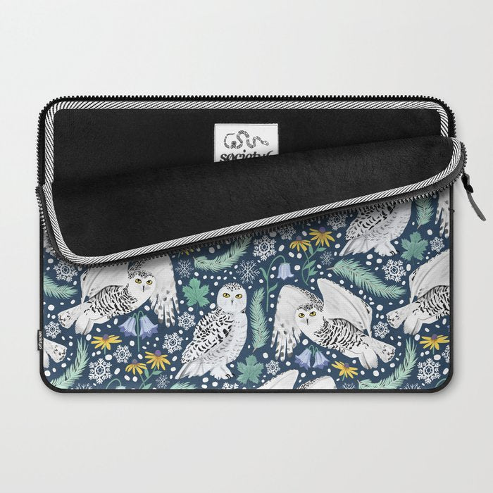 Snowy Owls on a Snowy Eve Laptop Sleeve Gallery Image 2