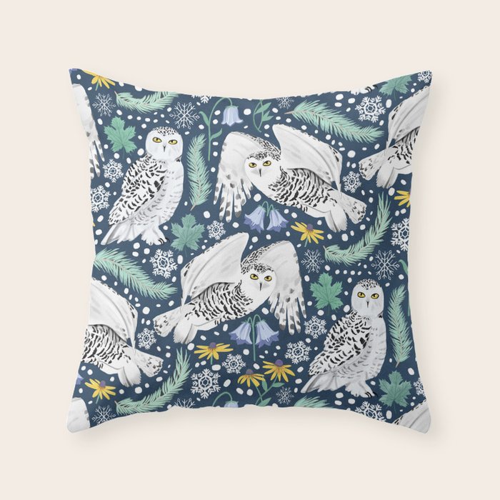 Snowy Owls on a Snowy Eve Throw Pillow Gallery Image 6