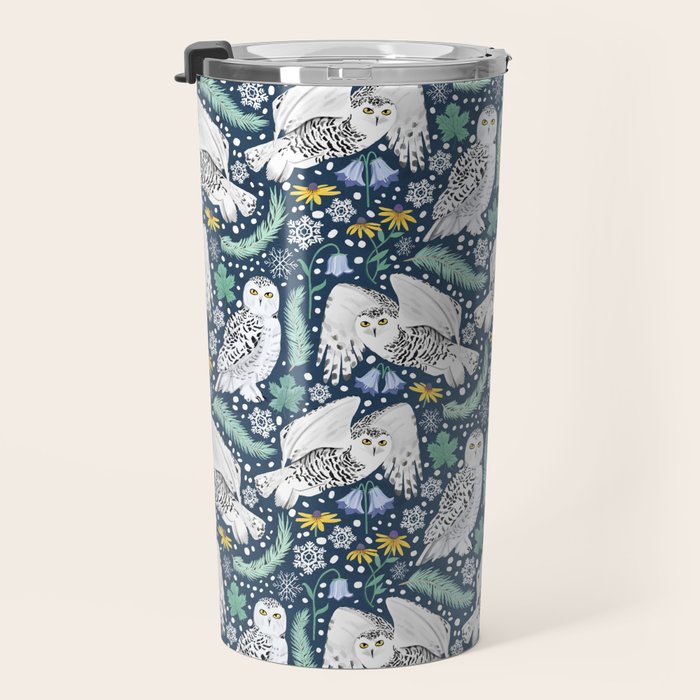 Snowy Owls on a Snowy Eve Travel Mug Gallery Image 3
