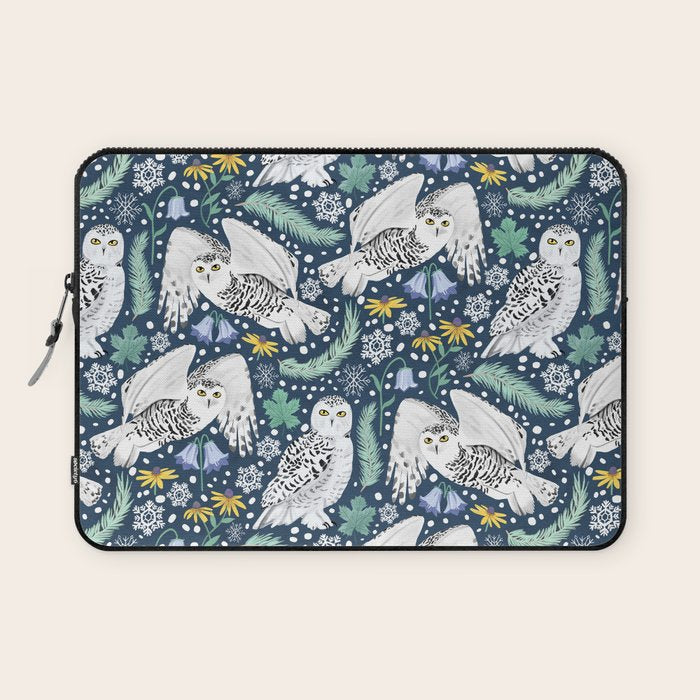 Snowy Owls On A Snowy Eve Laptop Sleeve