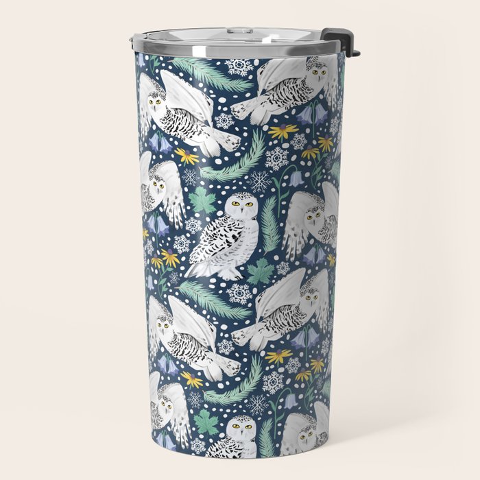 Snowy Owls on a Snowy Eve Travel Mug Gallery Image 2