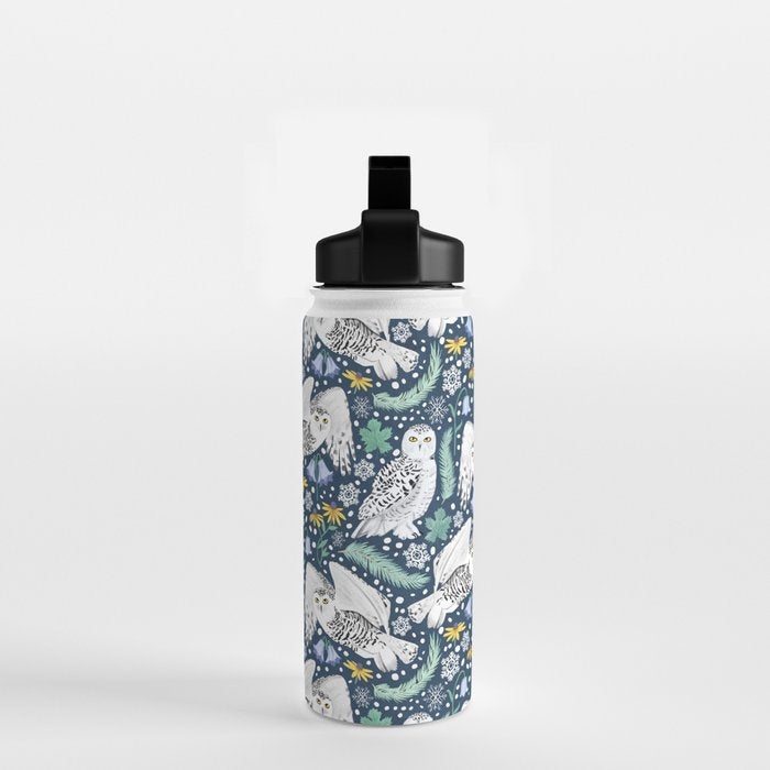Snowy Owls on a Snowy Eve Water Bottle Gallery Image 2