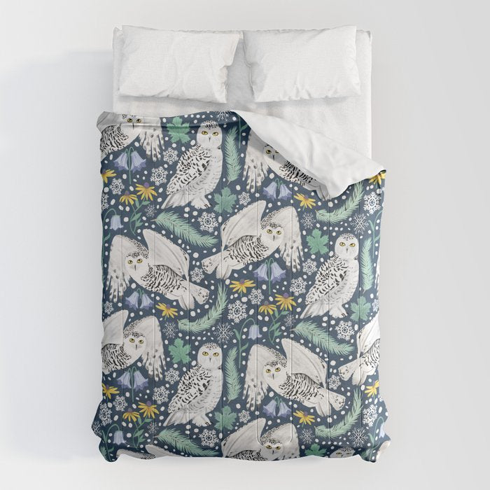 Snowy Owls on a Snowy Eve Comforter Gallery Image 6