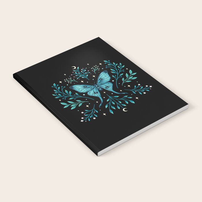 Mystical Luna Moth - Turquoise Notebook Gallery Image 2