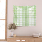 Light Green Gingham Check Pattern Wall Tapestry Gallery Image 2