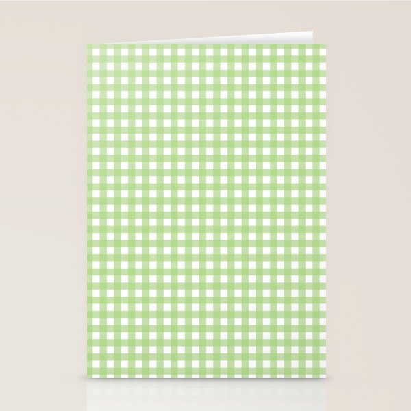 Light Green Gingham Check Pattern Stationery Card Gallery Image 2