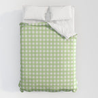 Light Green Gingham Check Pattern Duvet Cover Gallery Image 6