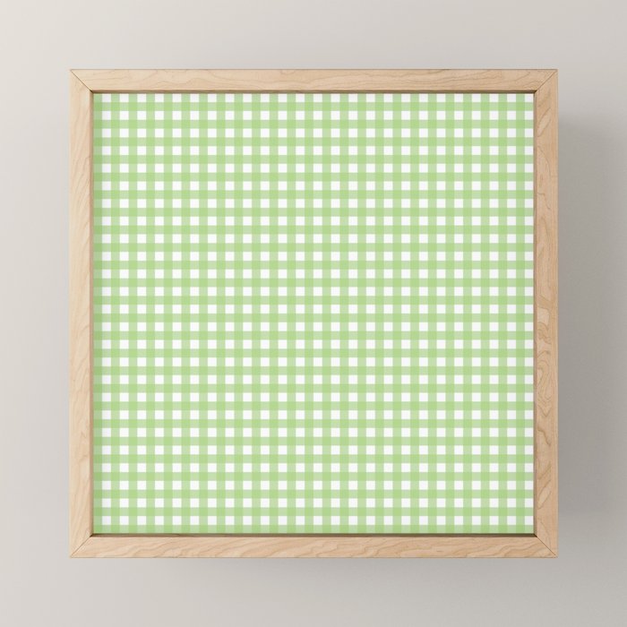 Light Green Gingham Check Pattern Mini Art Print Gallery Image 1