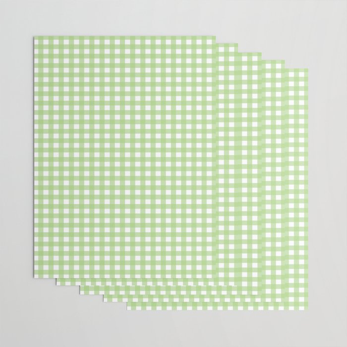 Light Green Gingham Check Pattern Wrapping Paper Gallery Image 3
