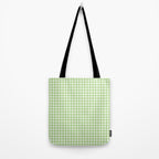 Light Green Gingham Check Pattern Tote Bag Gallery Image 2