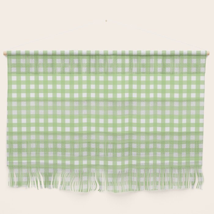 Light Green Gingham Check Pattern Wall Hanging Gallery Image 1