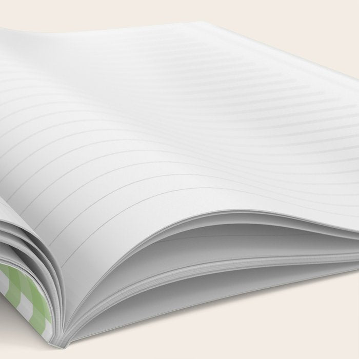 Light Green Gingham Check Pattern Notebook Gallery Image 2