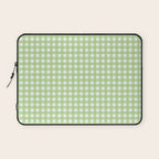 Light Green Gingham Check Pattern Laptop Sleeve Gallery Image 1