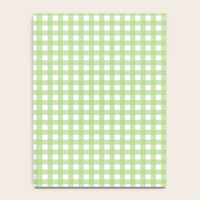 Light Green Gingham Check Pattern Notebook Gallery Image 4