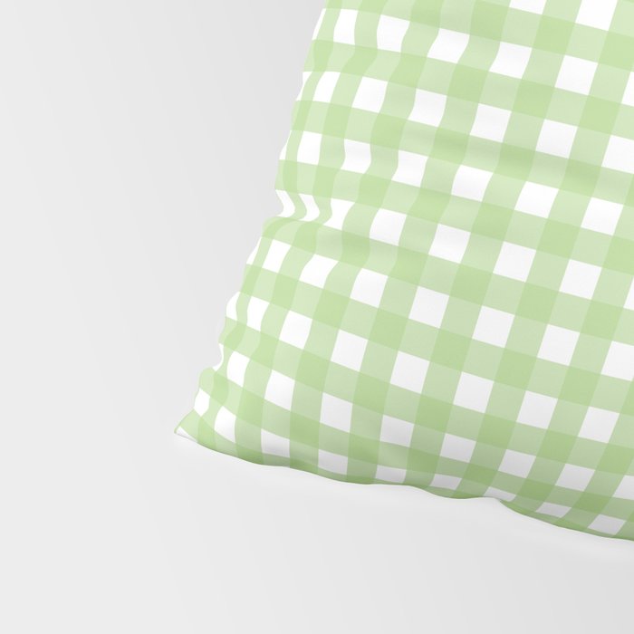 Light Green Gingham Check Pattern Pillow Sham Gallery Image 4