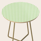 Light Green Gingham Check Pattern Side Table Gallery Image 2