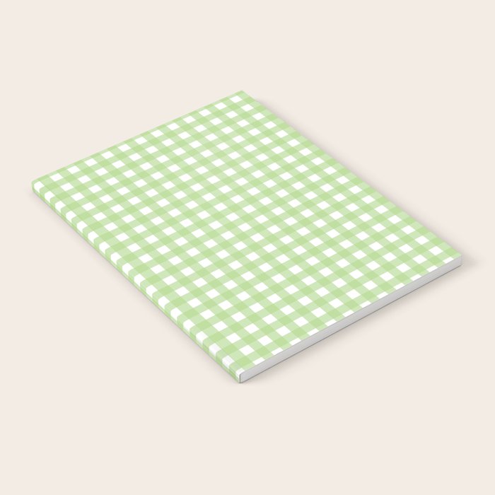 Light Green Gingham Check Pattern Notebook Gallery Image 2