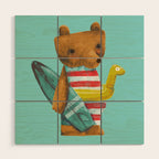Summer Bear Wood Wall Art Gallery Image 1