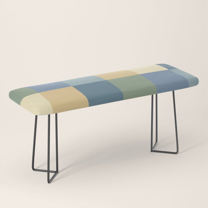 Bold Natural Checks Pattern - Large VIII Bench Gallery Image 1