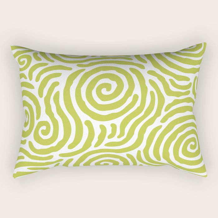 Ripple Effect Pattern Chartreuse Rectangular Pillow Gallery Image 2