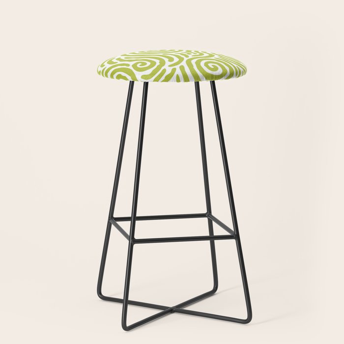 Ripple Effect Pattern Chartreuse Stool Gallery Image 1