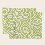 Ripple Effect Pattern Chartreuse Placemat Gallery Image 1