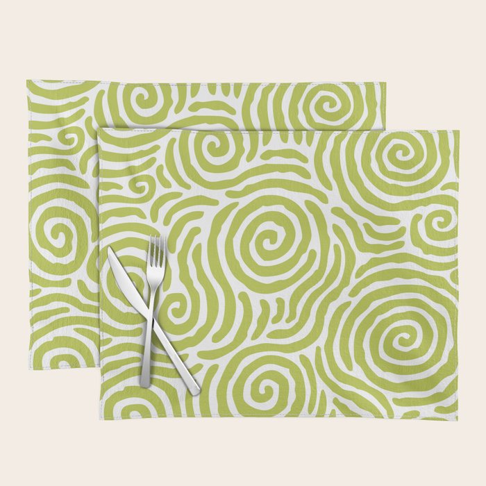 Ripple Effect Pattern Chartreuse Placemat Gallery Image 1