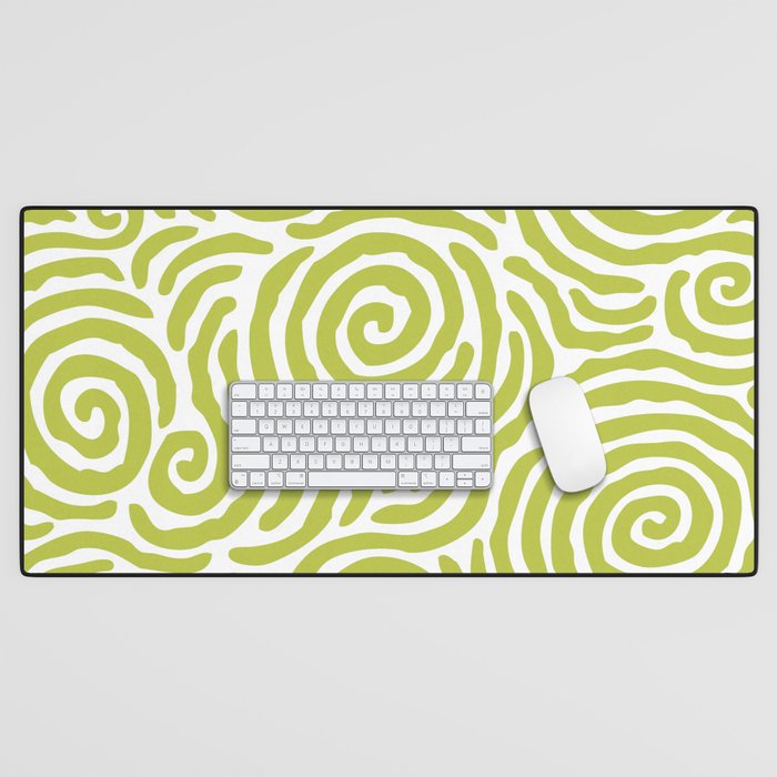 Ripple Effect Pattern Chartreuse Desk Mat Gallery Image 1
