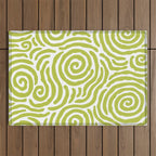 Ripple Effect Pattern Chartreuse Outdoor Rug Gallery Image 1